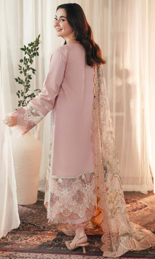 Lawn-3PC Embroidered Shirt with Digital Printed Jacquard Dupatta- 1377